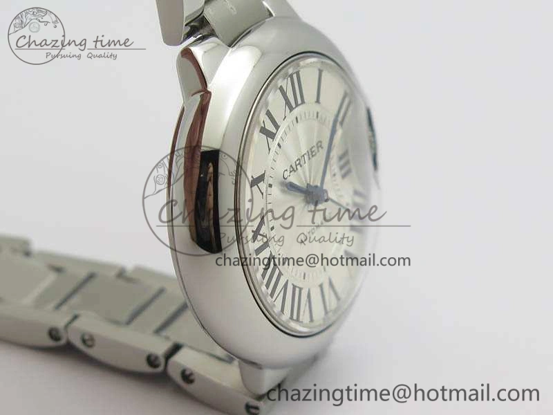 Classic Ballon Bleu 33mm SS TW 1:1 Best Edition White Textured Dial On SS Bracelet SEIKO NH05A 10755
