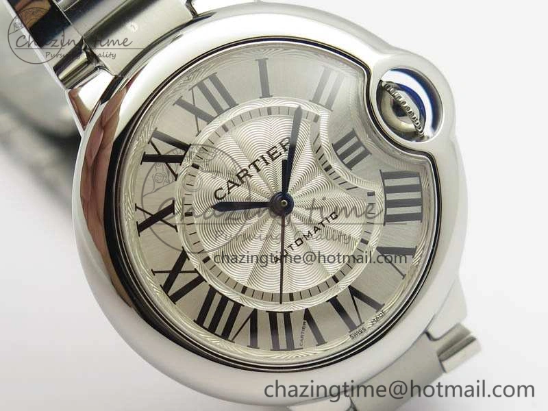 Classic Ballon Bleu 33mm SS TW 1:1 Best Edition White Textured Dial On SS Bracelet SEIKO NH05A 10755