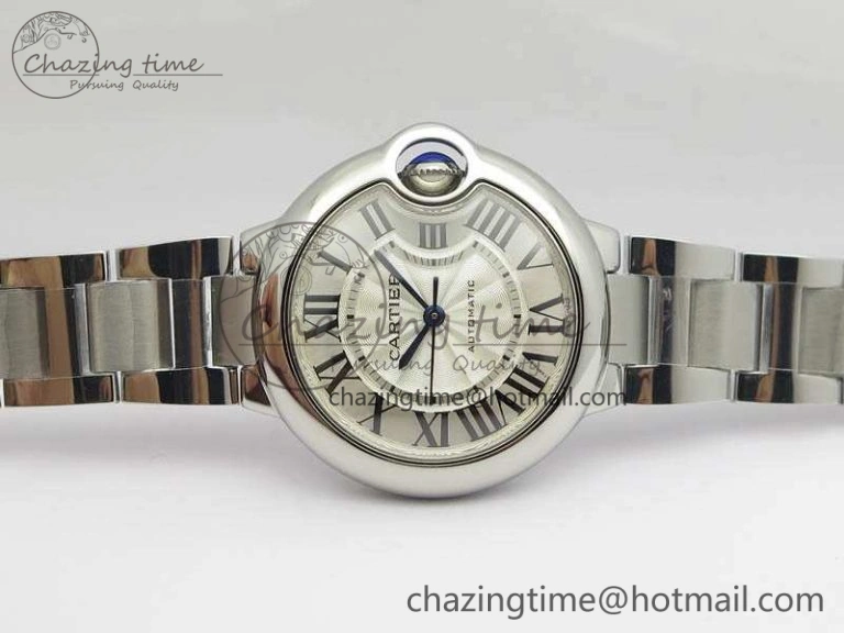 Classic Ballon Bleu 33mm SS TW 1:1 Best Edition White Textured Dial On SS Bracelet SEIKO NH05A 10755