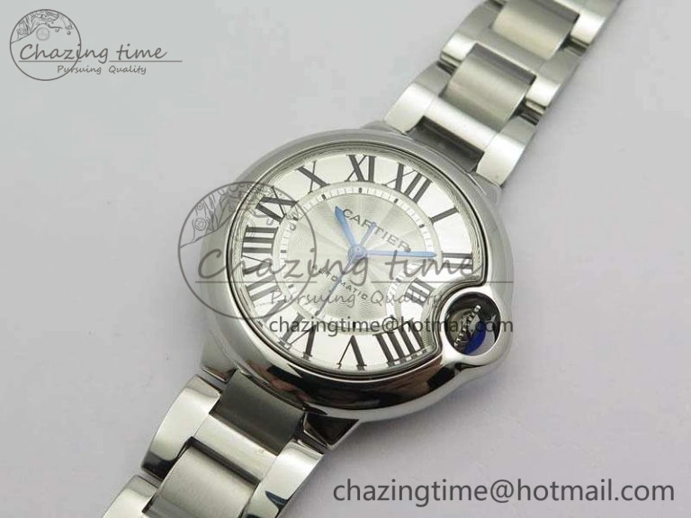 Classic Ballon Bleu 33mm SS TW 1:1 Best Edition White Textured Dial On SS Bracelet SEIKO NH05A 10755