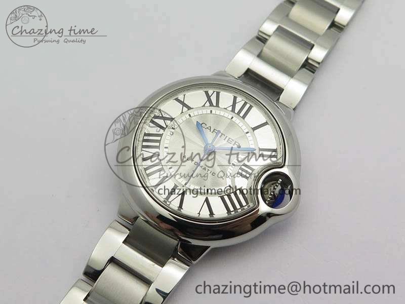 Classic Ballon Bleu 33mm SS TW 1:1 Best Edition White Textured Dial On SS Bracelet SEIKO NH05A 10755