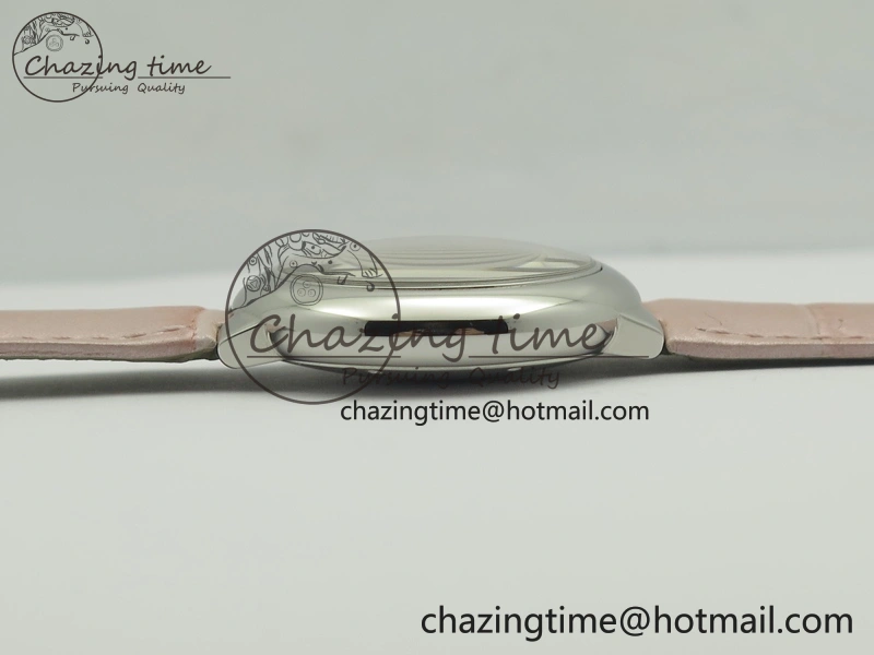 Ballon Bleu 33mm SS V6F 1:1 Best Edition Pink MOP Dial On Pink Leather Strap SEIKO NH05A Sleek 6243