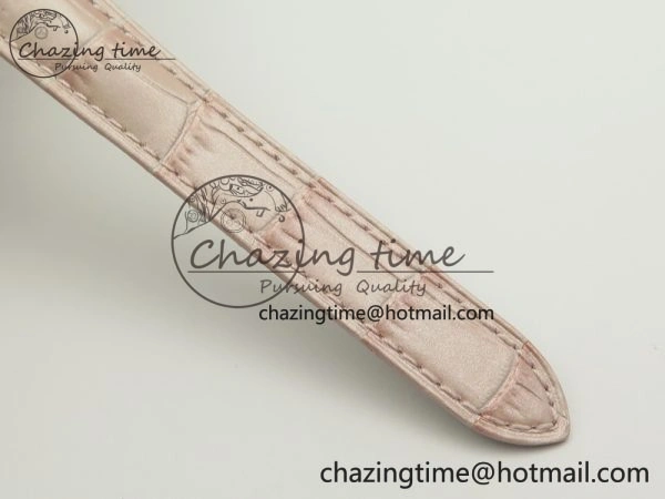 Ballon Bleu 33mm SS V6F 1:1 Best Edition Pink MOP Dial On Pink Leather Strap SEIKO NH05A Sleek 6243