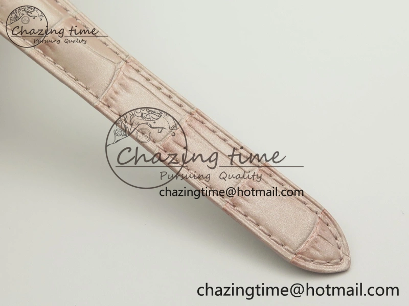 Ballon Bleu 33mm SS V6F 1:1 Best Edition Pink MOP Dial On Pink Leather Strap SEIKO NH05A Sleek 6243