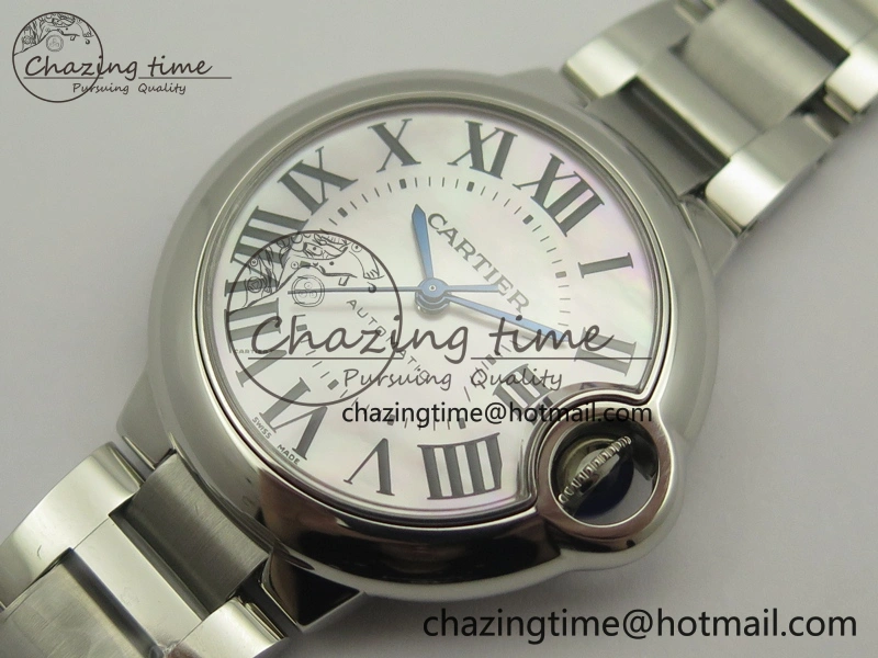 FastDry Ballon Bleu 33mm SS V6F 1:1 Best Edition Pink MOP Dial On SS Bracelet SEIKO NH05A 10718