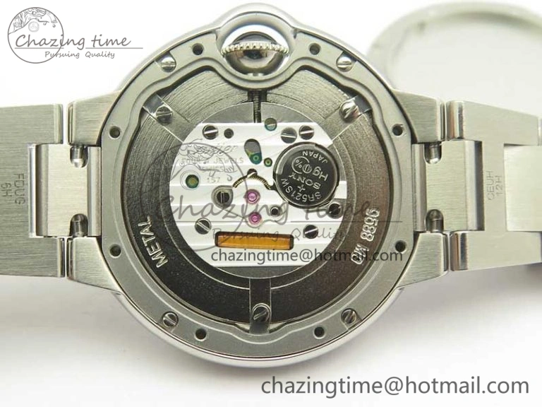 Ballon Bleu 33mm SS V6F 1:1 Best Edition Pink MOP Dial on SS Bracelet Quartz TopPick 6221