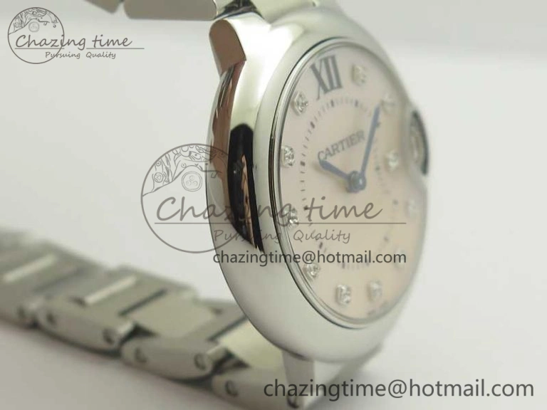 Ballon Bleu 33mm SS V6F 1:1 Best Edition Pink MOP Dial on SS Bracelet Quartz TopPick 6221