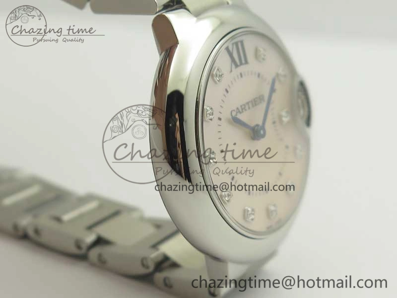 Ballon Bleu 33mm SS V6F 1:1 Best Edition Pink MOP Dial on SS Bracelet Quartz TopPick 6221