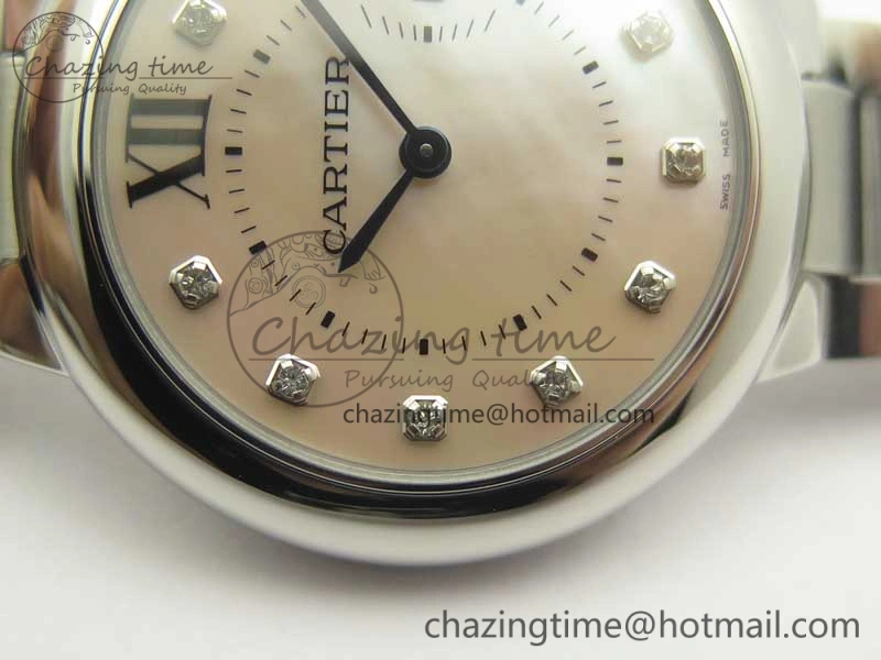 Ballon Bleu 33mm SS V6F 1:1 Best Edition Pink MOP Dial on SS Bracelet Quartz TopPick 6221
