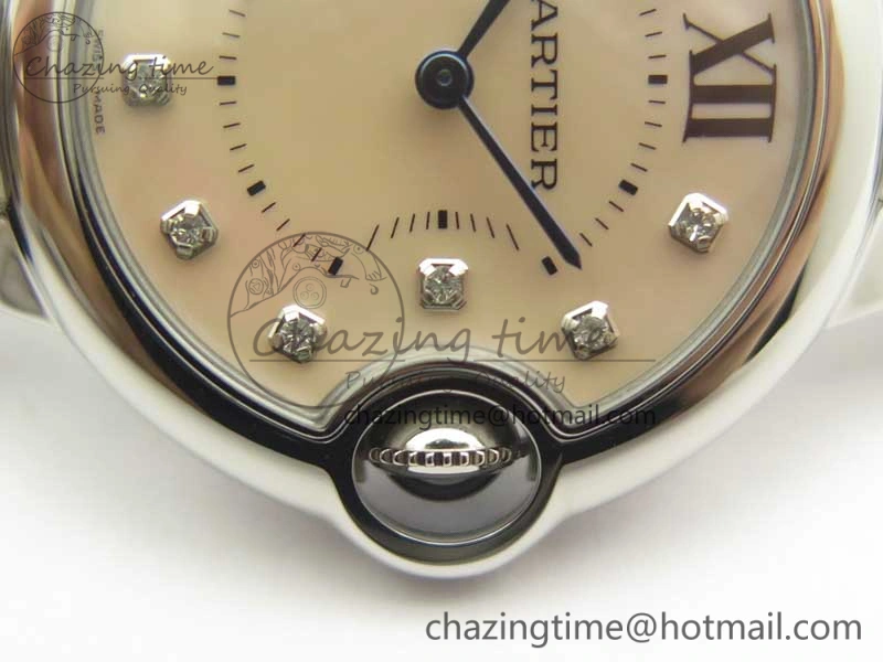 Ballon Bleu 33mm SS V6F 1:1 Best Edition Pink MOP Dial on SS Bracelet Quartz TopPick 6221