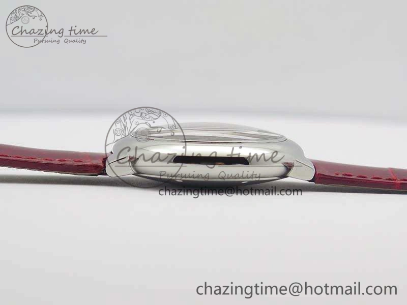 Ballon Bleu 33mm SS V6F 1:1 Best Edition Red Dial On Leather Strap SEIKO NH05A SoftTouch 6259