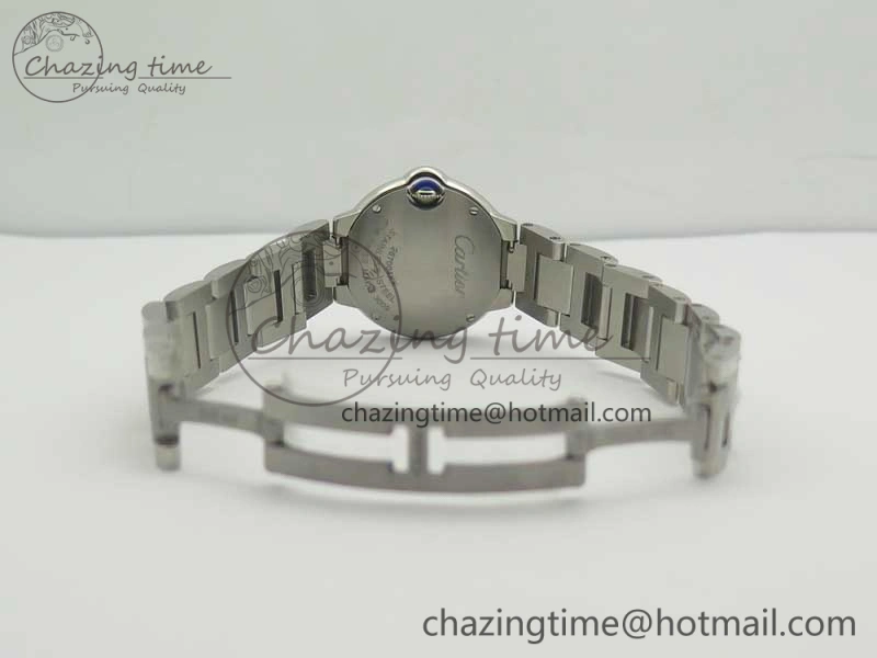 Ballon Bleu 33mm SS V6F 1:1 Best Edition Red Dial on SS Bracelet Quartz Thermal 6219