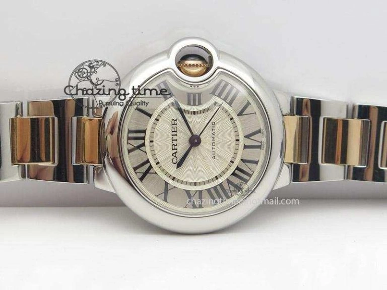 Resilient Ballon Bleu 33mm SS V6F 1:1 Best Edition White Dial On SS RG Bracelet SEIKO NH05A 10788