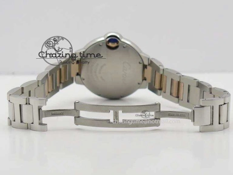 Ballon Bleu 33mm SS V6F 1:1 Best Edition White MOP Dial On SS RG Bracelet SEIKO NH05A Vibrant 6332