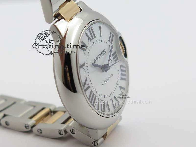 Ballon Bleu 33mm SS V6F 1:1 Best Edition White MOP Dial On SS RG Bracelet SEIKO NH05A Vibrant 6332