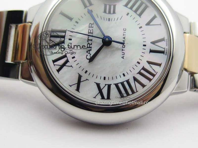 Ballon Bleu 33mm SS V6F 1:1 Best Edition White MOP Dial On SS RG Bracelet SEIKO NH05A Vibrant 6332