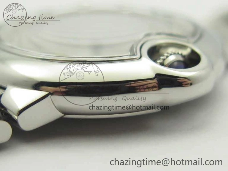Stretchable Ballon Bleu 33mm SS V6F 1:1 Best Edition White MOP Diam Dial On SS Bracelet Quartz 10728