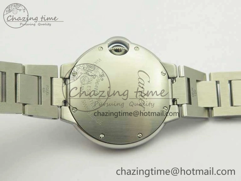 Stretchable Ballon Bleu 33mm SS V6F 1:1 Best Edition White MOP Diam Dial On SS Bracelet Quartz 10728