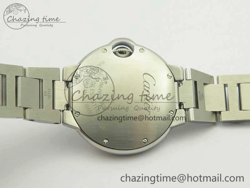 Stretchable Ballon Bleu 33mm SS V6F 1:1 Best Edition White MOP Diam Dial On SS Bracelet Quartz 10728