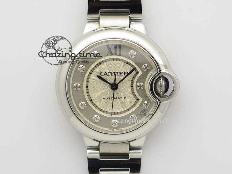 Ballon Bleu 33mm SS V6F Best Edition White Dial Diamonds Markers On SS Bracelet SEIKO NH05A FreshLook 10789