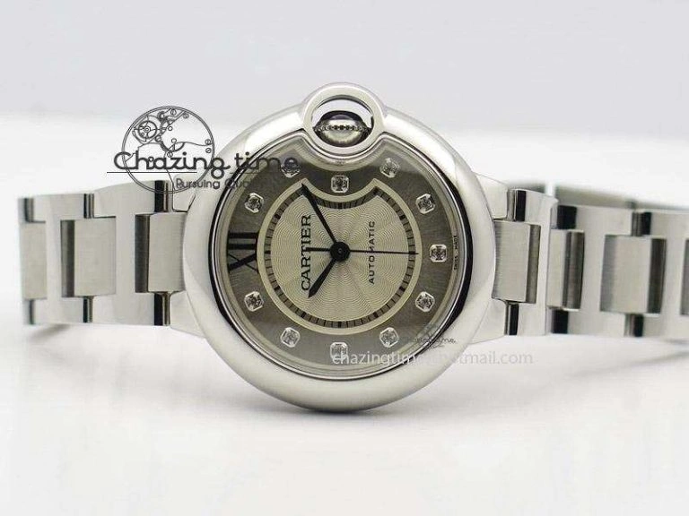 Ballon Bleu 33mm SS V6F Best Edition White Dial Diamonds Markers On SS Bracelet SEIKO NH05A FreshLook 10789