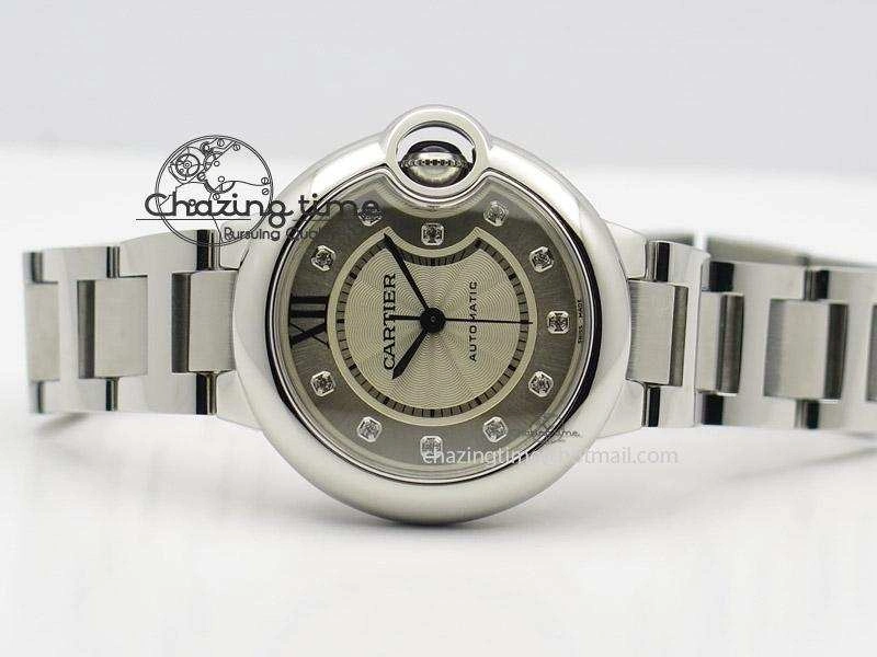 Ballon Bleu 33mm SS V6F Best Edition White Dial Diamonds Markers On SS Bracelet SEIKO NH05A FreshLook 10789