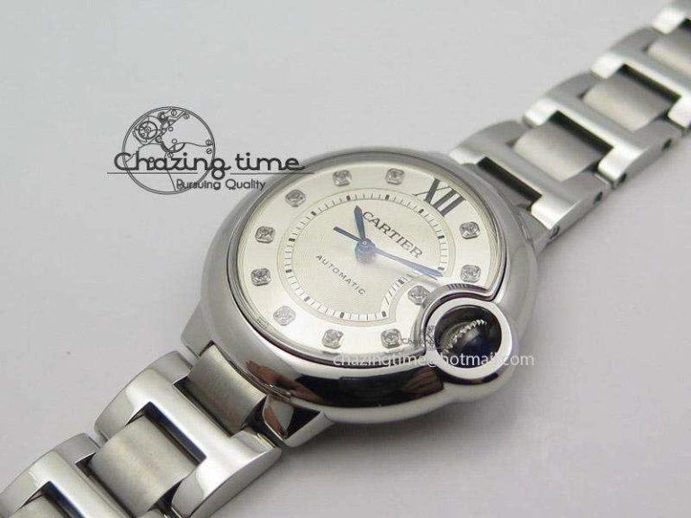 Ballon Bleu 33mm SS V6F Best Edition White Dial Diamonds Markers On SS Bracelet SEIKO NH05A FreshLook 10789