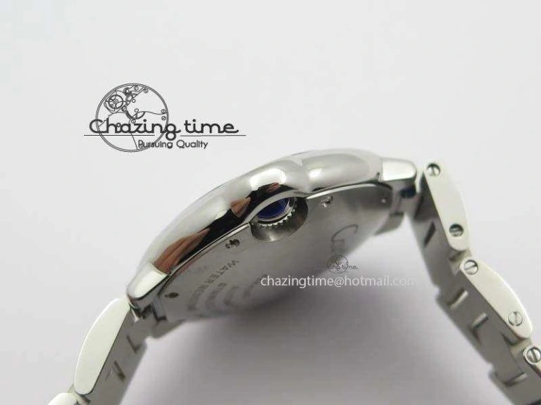 Thermal Ballon Bleu 33mm SS V6F Diamond Markers Pink Mop Dial On SS Bracelet Ronda Quartz 6306