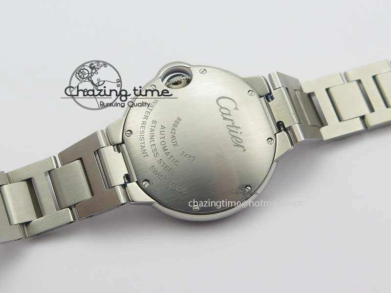 Thermal Ballon Bleu 33mm SS V6F Diamond Markers Pink Mop Dial On SS Bracelet Ronda Quartz 6306