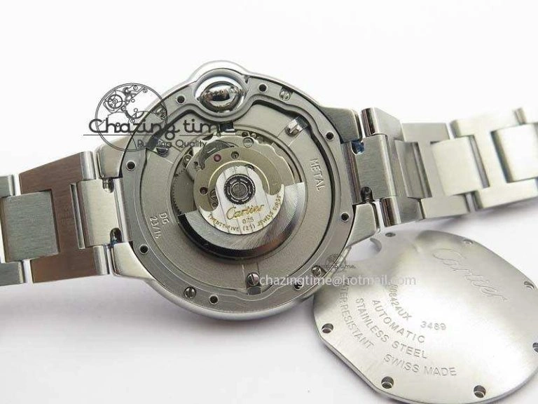 Thermal Ballon Bleu 33mm SS V6F Diamond Markers Pink Mop Dial On SS Bracelet Ronda Quartz 6306