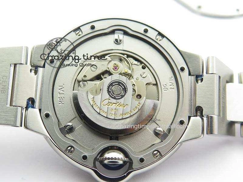 Thermal Ballon Bleu 33mm SS V6F Diamond Markers Pink Mop Dial On SS Bracelet Ronda Quartz 6306
