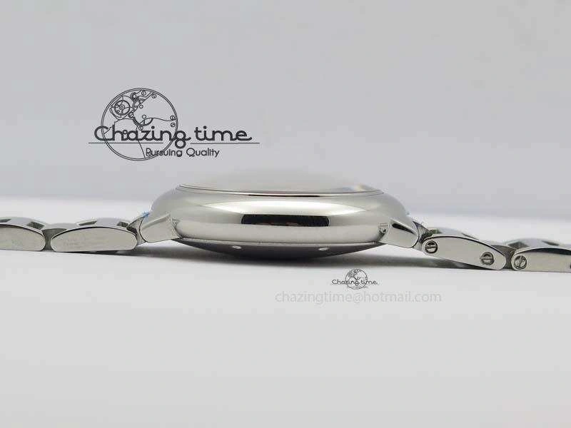 Resilient Ballon Bleu 33mm SS V6F Diamond Markers White Mop Dial On SS Bracelet Ronda Quartz 10770
