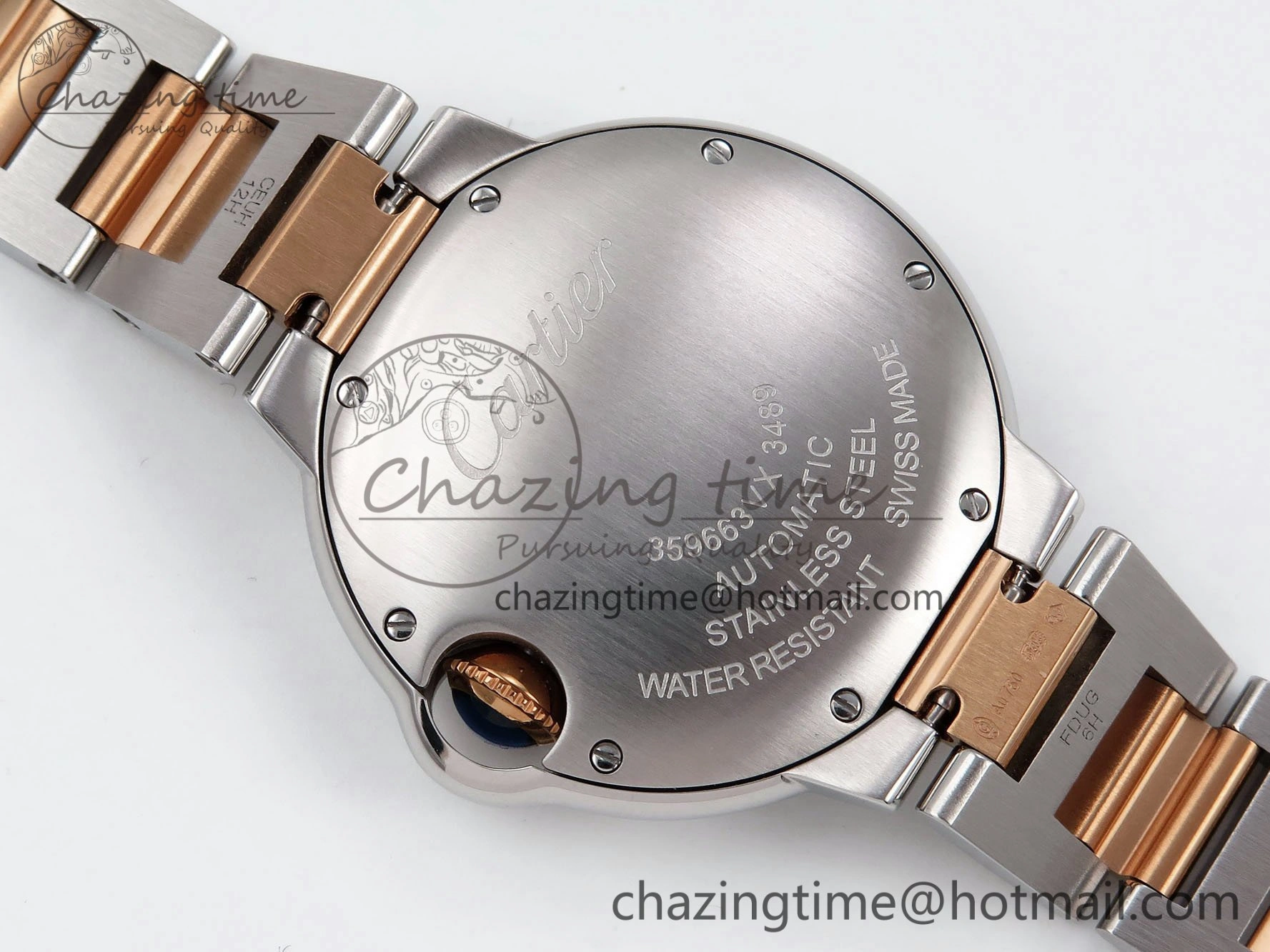 Ballon Bleu 33mm SS RG AF 1:1 Best Edition Pink MOP Dial on SS RG Bracelet SEIKO NH05A OnTrend 6029