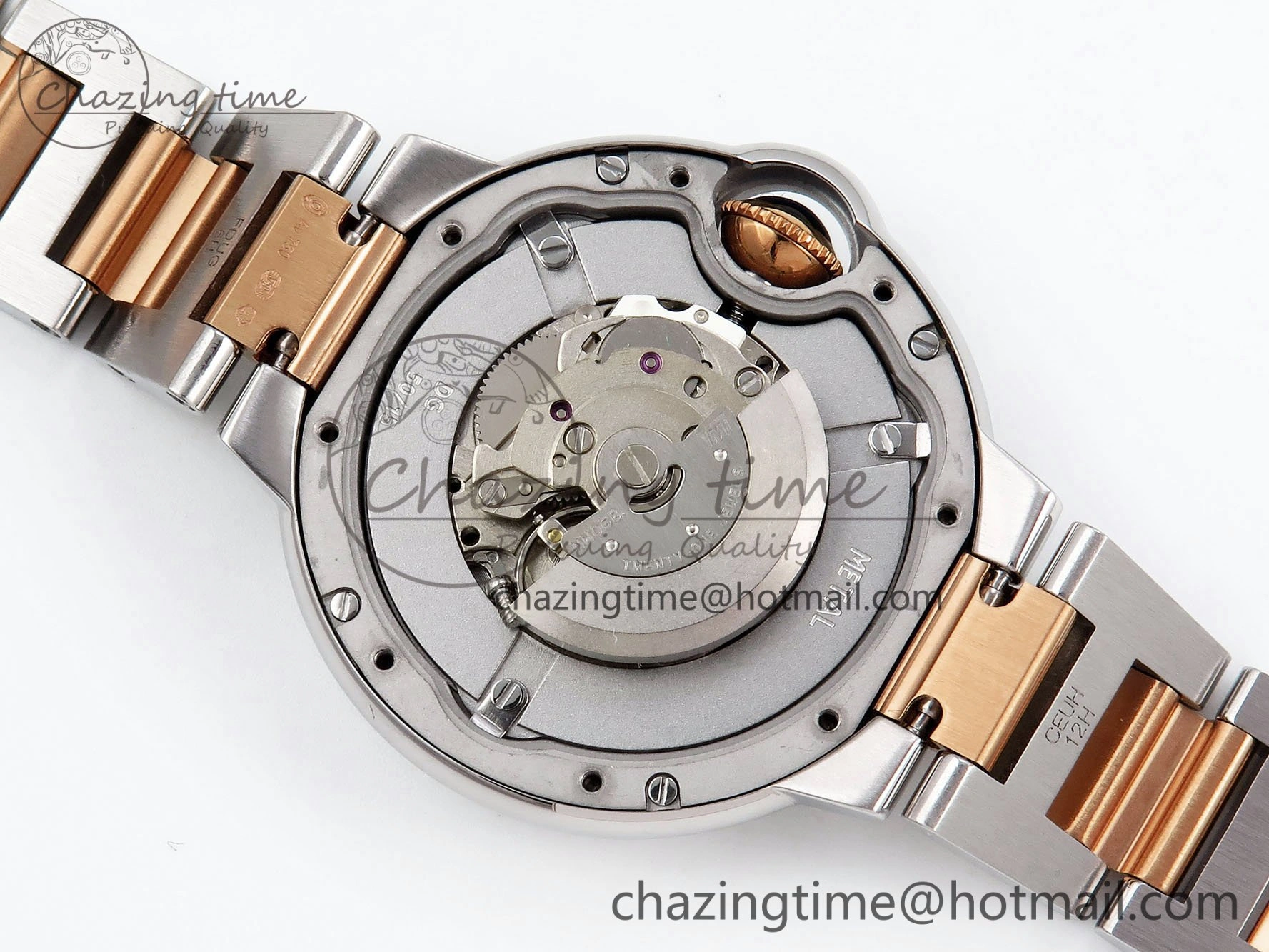 Ballon Bleu 33mm SS RG AF 1:1 Best Edition Pink MOP Dial on SS RG Bracelet SEIKO NH05A OnTrend 6029