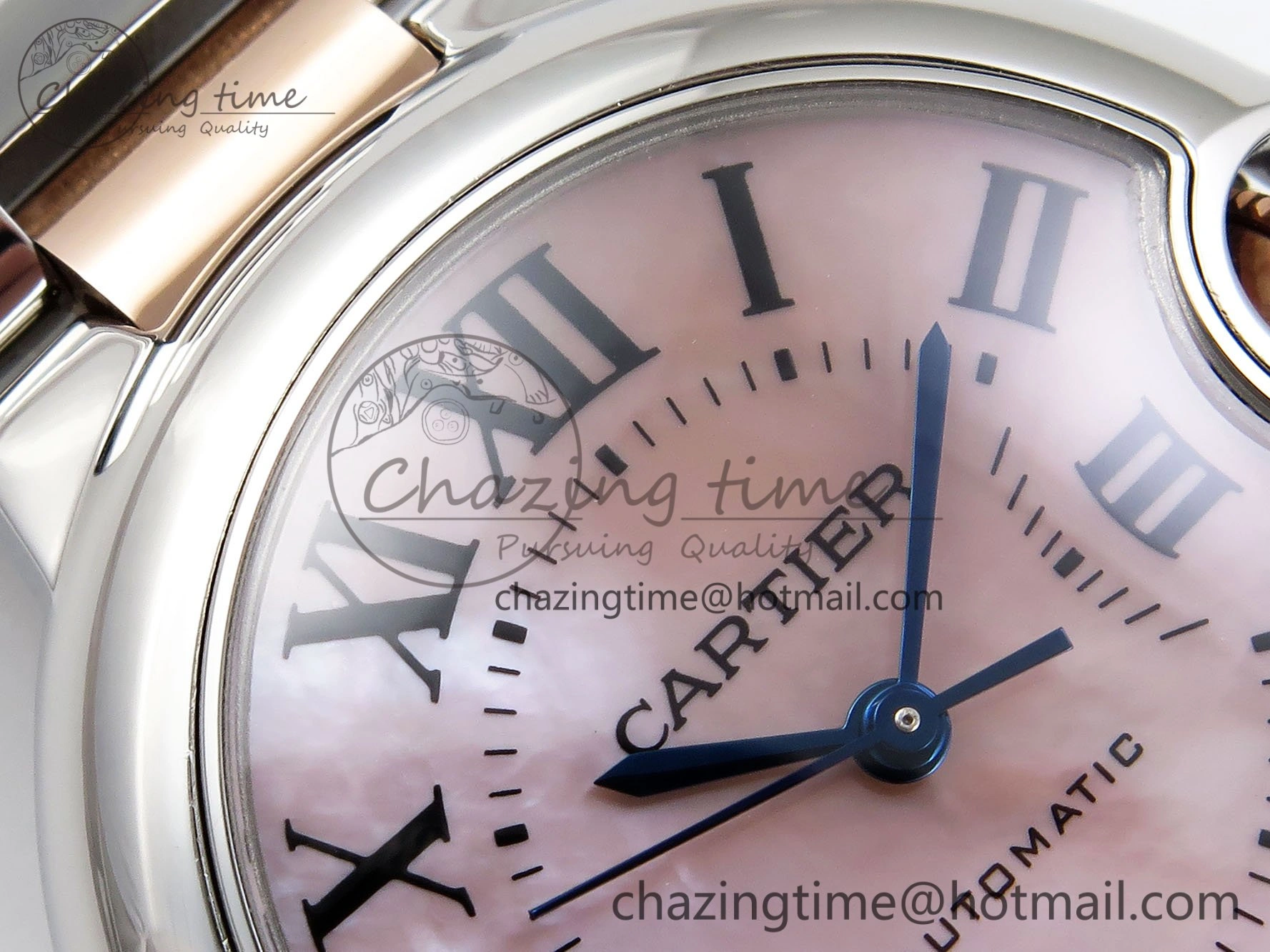 Ballon Bleu 33mm SS RG AF 1:1 Best Edition Pink MOP Dial on SS RG Bracelet SEIKO NH05A OnTrend 6029