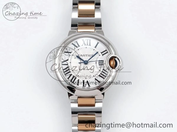 Ballon Bleu 33mm SS RG AF 1:1 Best Edition Silver Dial on SS RG Bracelet SEIKO NH05A Bold 6035
