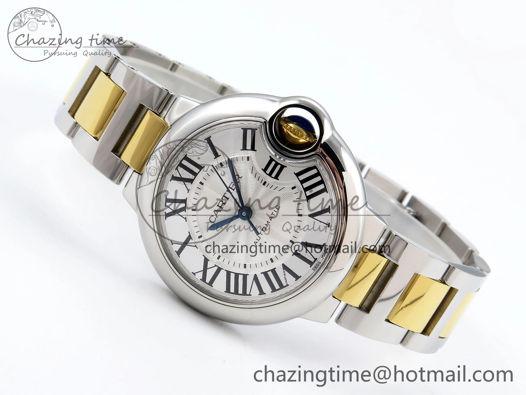 Ballon Bleu 33mm SS YG AF 1:1 Best Edition Silver Dial on SS YG Bracelet SEIKO NH05A Bright 6036