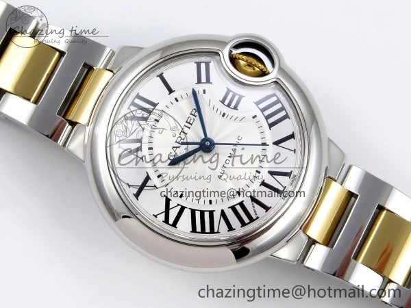 Ballon Bleu 33mm SS YG AF 1:1 Best Edition Silver Dial on SS YG Bracelet SEIKO NH05A Bright 6036