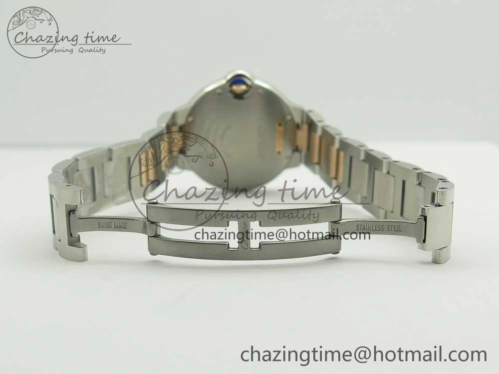 UrbanStyle Ballon Bleu 33mm V6F 1:1 Best Edition SS RG White Texture Dial on SS RG Bracelet SEIKO NH05A 6184