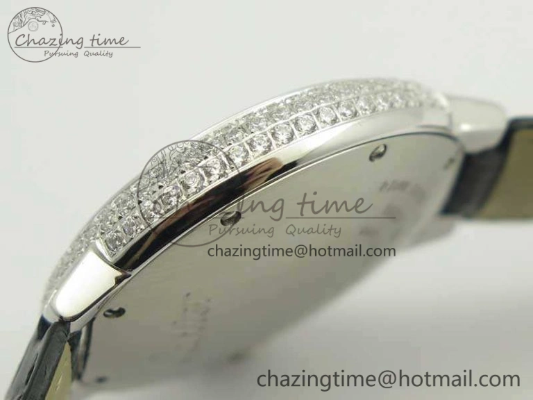 Ballon Bleu 36mm Crystal SS TWF Best Edition Crystal Dial On Black Leather Strap Quartz WeatherProof 10723