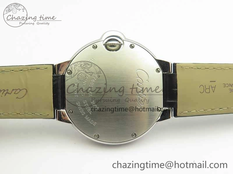 Ballon Bleu 36mm Crystal SS TWF Best Edition Crystal Dial On Black Leather Strap Quartz WeatherProof 10723