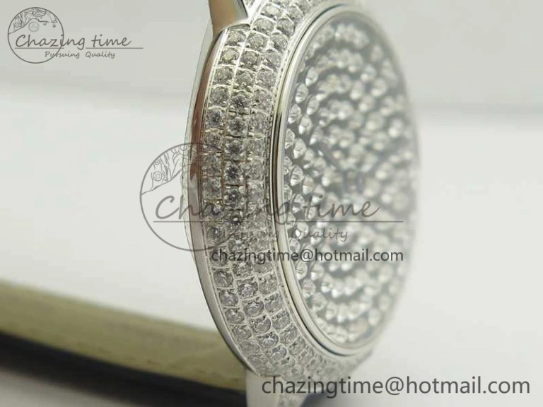 Ballon Bleu 36mm Crystal SS TWF Best Edition Crystal Dial On Black Leather Strap Quartz WeatherProof 10723