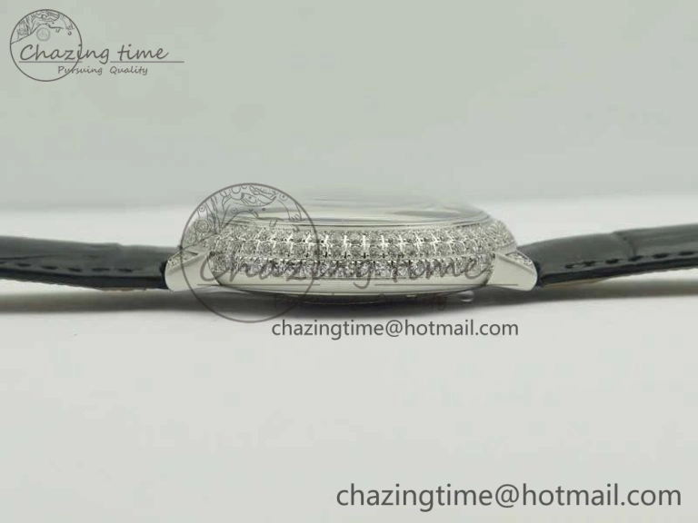 Ballon Bleu 36mm Crystal SS TWF Best Edition Crystal Dial On Black Leather Strap Quartz WeatherProof 10723