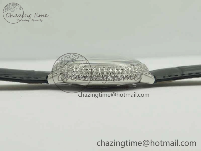 Ballon Bleu 36mm Crystal SS TWF Best Edition Crystal Dial On Black Leather Strap Quartz WeatherProof 10723