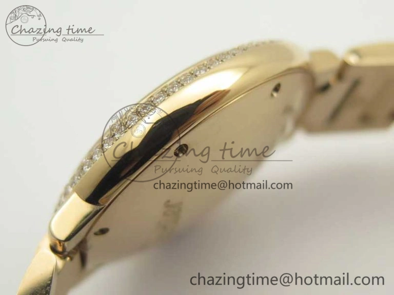 HighQuality Ballon Bleu 36mm RG V6F 1:1 Best Edition Pink MOP Dial Crystal Bezel on RG Bracelet SEIKO NH05A 10704