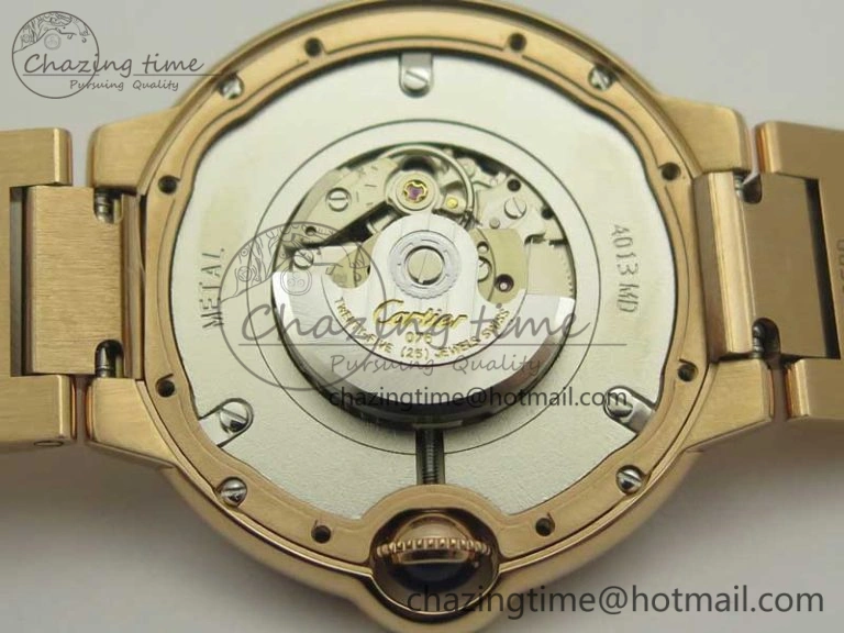 HighQuality Ballon Bleu 36mm RG V6F 1:1 Best Edition Pink MOP Dial Crystal Bezel on RG Bracelet SEIKO NH05A 10704