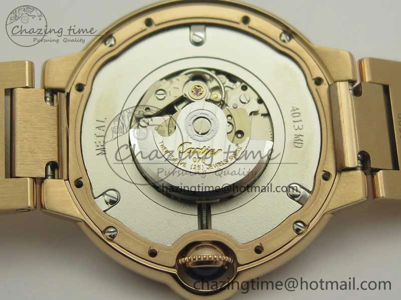 HighQuality Ballon Bleu 36mm RG V6F 1:1 Best Edition Pink MOP Dial Crystal Bezel on RG Bracelet SEIKO NH05A 10704