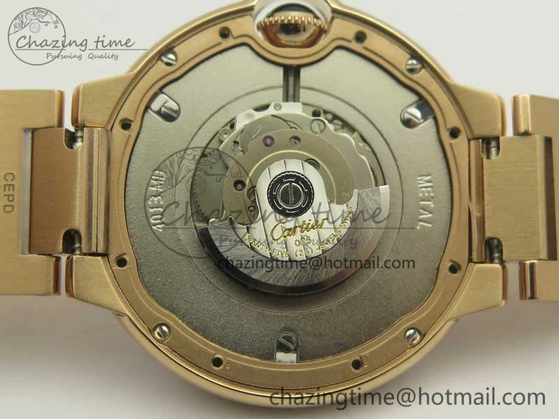 HighQuality Ballon Bleu 36mm RG V6F 1:1 Best Edition Pink MOP Dial Crystal Bezel on RG Bracelet SEIKO NH05A 10704