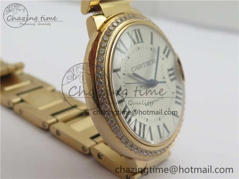 Upgraded Ballon Bleu 36mm RG V6F 1:1 Best Edition Silver Dial on RG Bracelet SEIKO NH05A 10320