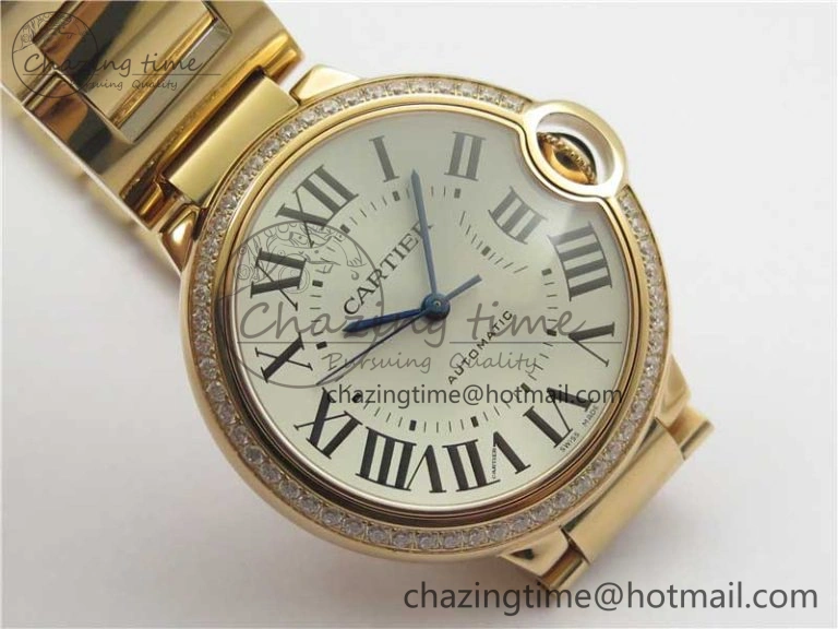 Upgraded Ballon Bleu 36mm RG V6F 1:1 Best Edition Silver Dial on RG Bracelet SEIKO NH05A 10320